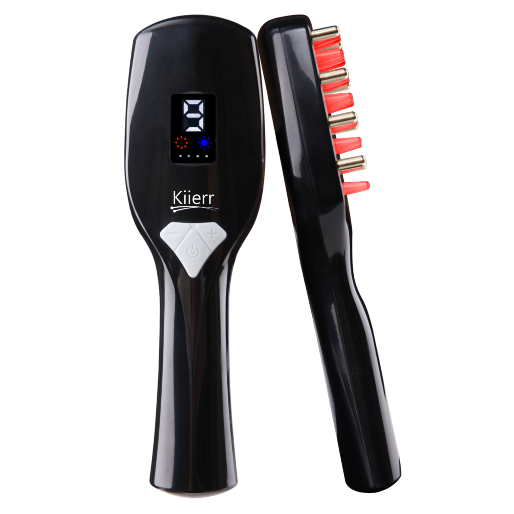 フォトセラピーマッサージコーム Kiierr Red/Blue Light Phototherapy Laser Massage Comb