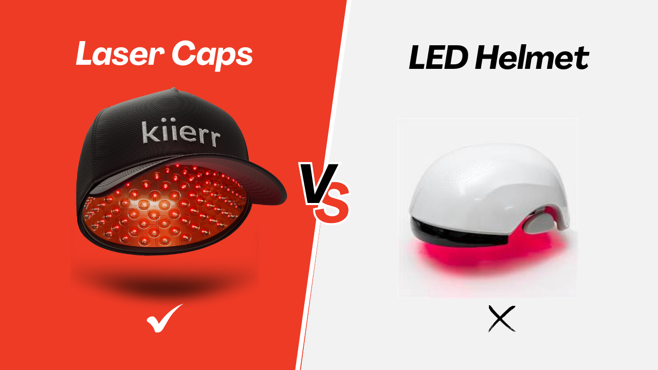 Laser Caps vs. LED Helmets: What the Data Says About Effectiveness – Kiierr Laser Hair Caps Laser Caps vs. LED Helmets: What the Data Says About Effectiveness – Kiierr Laser Hair Caps
